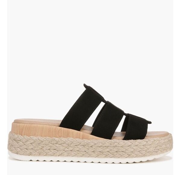 Dr.‎ Scholl's Electric Platform Wedge Sandal, Cushioned, Black/Tan, Size 8, NWT - Picture 13 of 16